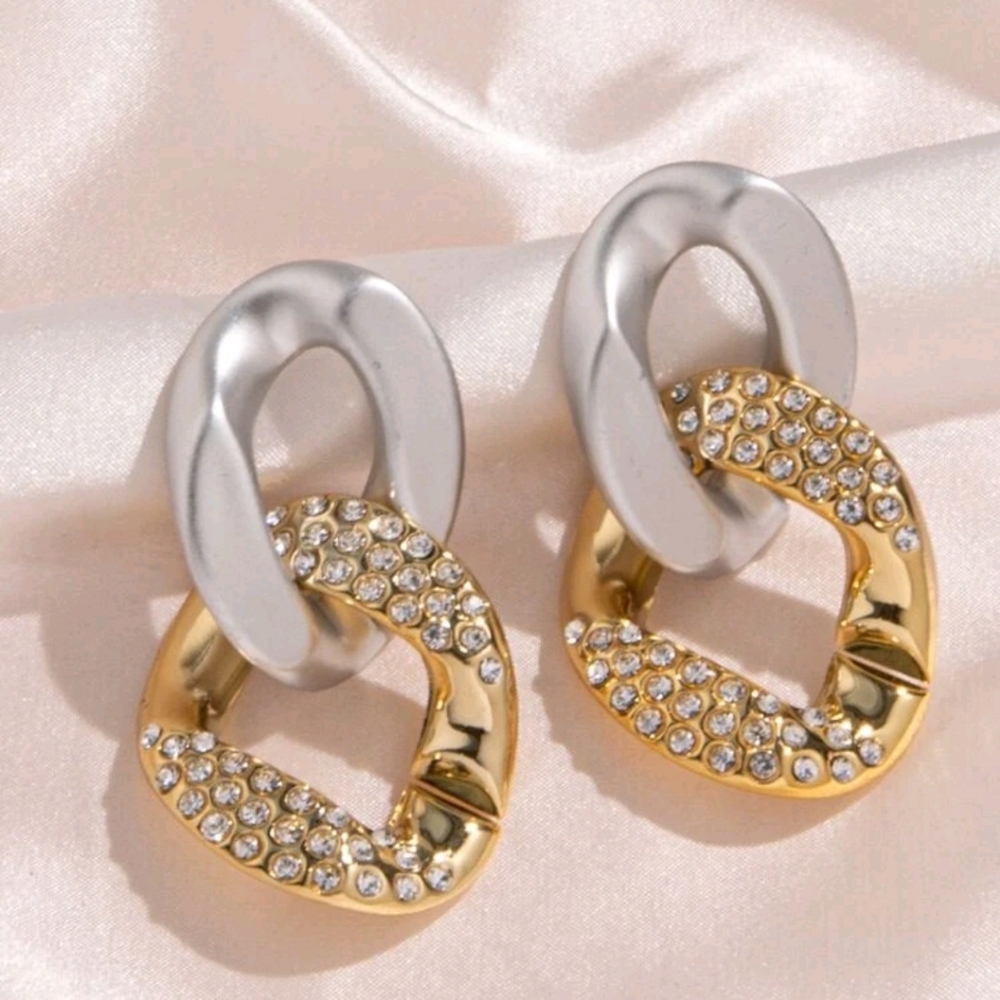 2 tone color silver and gold